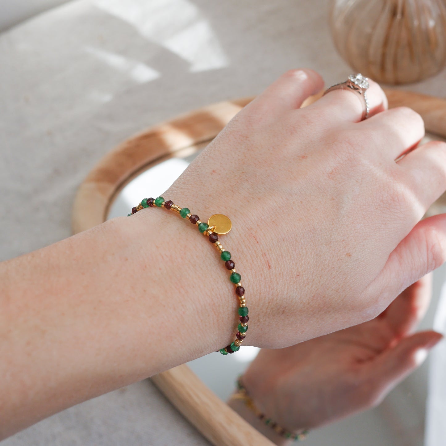 HELSINKI vert - Bracelet perles colorées personnalisable