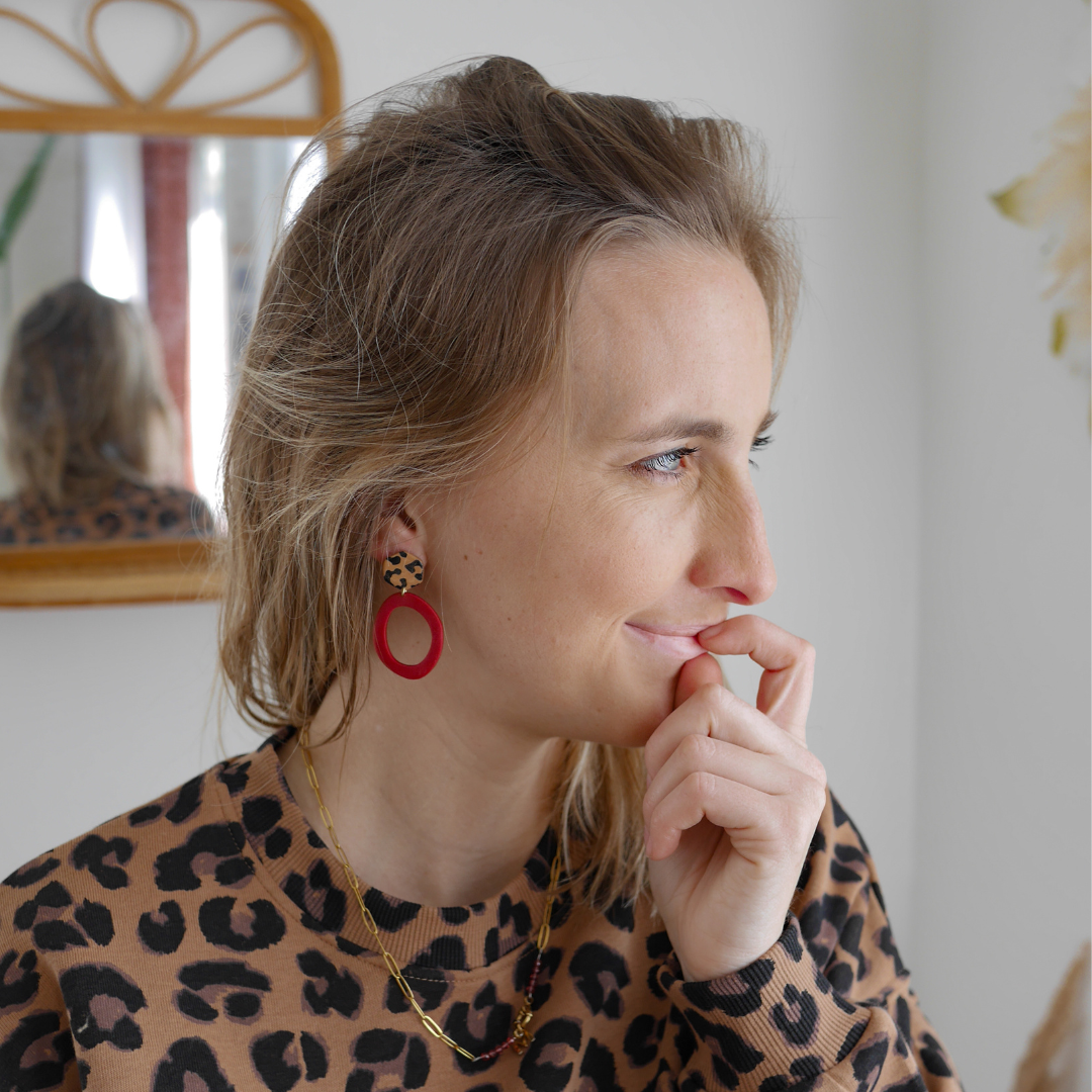 NAIROBI I Boucles d'oreilles léopard et rouge