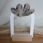 PRAGUE - Boucles d'oreille coeur imprimé écaille de tortue