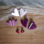 PRAGUE - Boucles d'oreilles coeur couleur unie