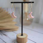 LUNA I Boucles d'oreilles créoles avec breloque lune