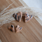 PRAGUE - Boucles d'oreille coeur imprimé écaille de tortue