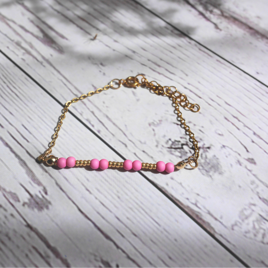 MONACO I Bracelet personnalisable en chaîne et perles colorées