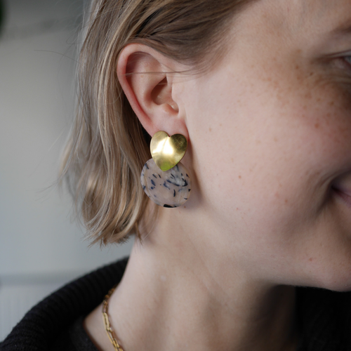 ALEXANDRIE - Boucles d'oreilles imprimé écaille de tortue (édition spéciale)