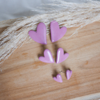 PRAGUE - Boucles d'oreilles coeur couleur unie