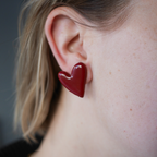 PRAGUE - Boucles d'oreilles coeur couleur unie