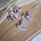 PRAGUE - Boucles d'oreille coeur imprimé écaille de tortue