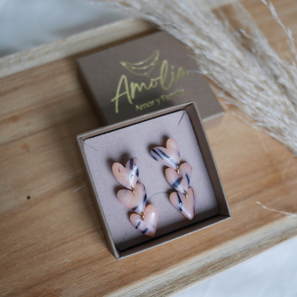 MILAN - Boucles d'oreilles coeur longues