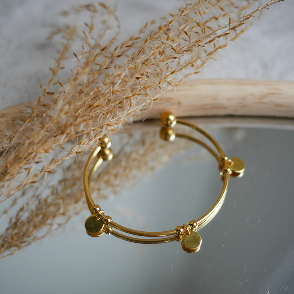 BILBAO - Bracelet jonc avec 3 breloques personnalisables