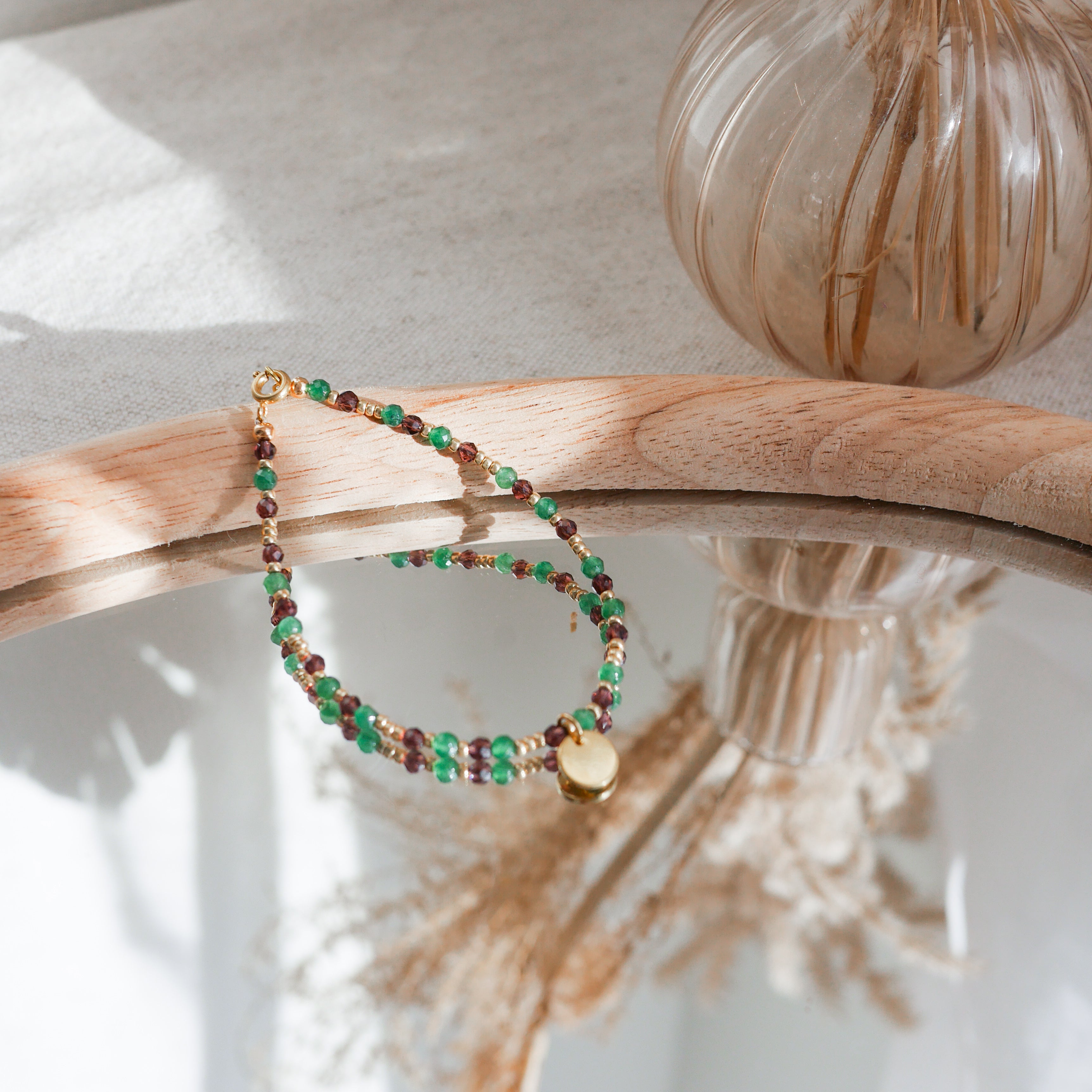 HELSINKI vert - Bracelet perles colorées personnalisable