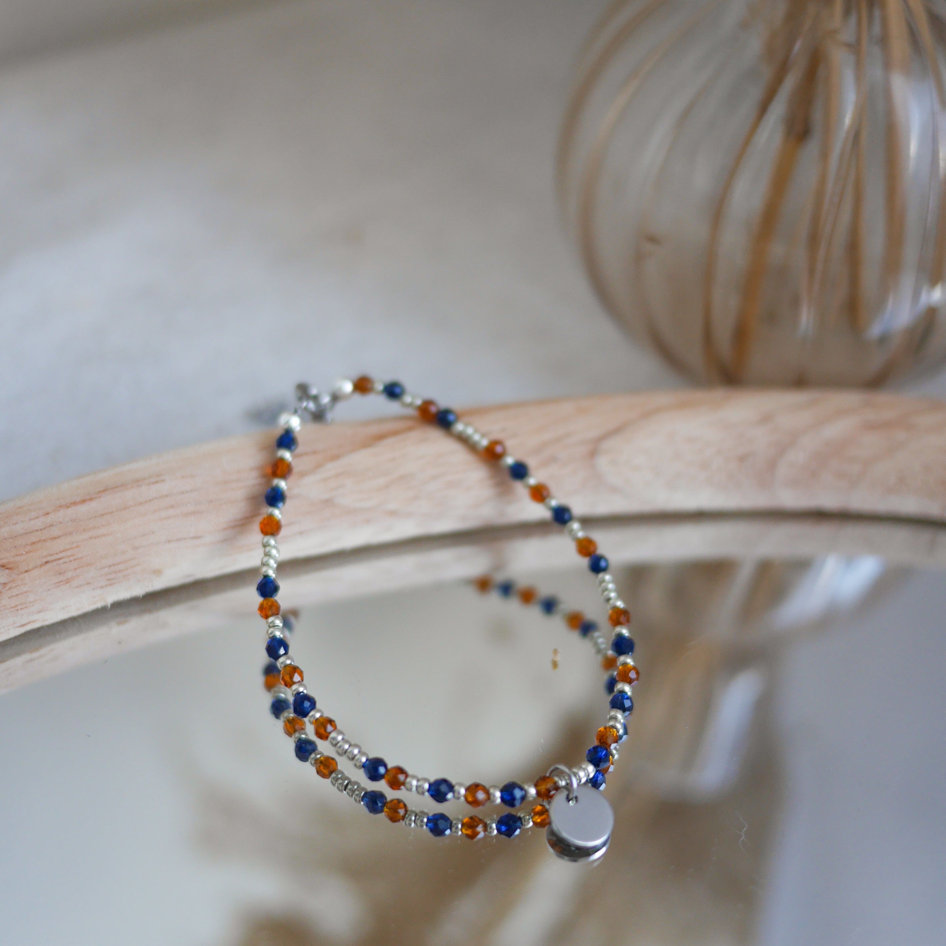 Helsinki bleu - Bracelet perles colorées personnalisable