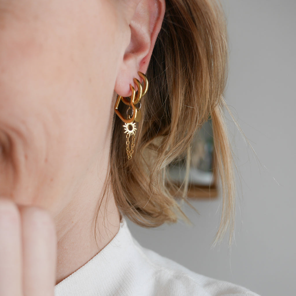 BUDAPEST I Créoles en forme de cœur en acier inoxydable – Bar à Boucles