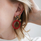 NAIROBI I Boucles d'oreilles léopard et rouge
