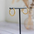 Créoles en acier inoxydable - rondes larges - Bar à boucles