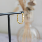 Créoles en acier inoxydable - Ovales martelées