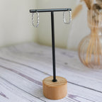 Créoles en acier inoxydable - Ovales martelées