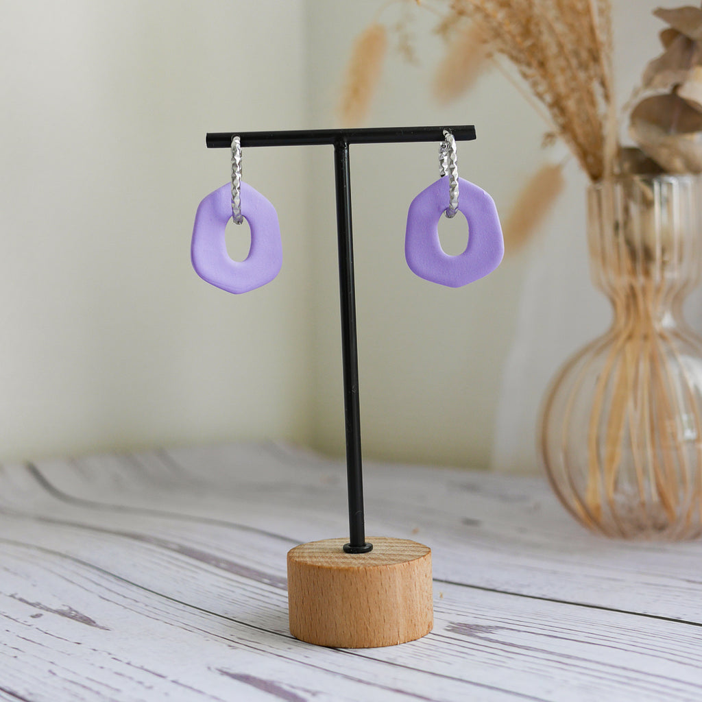 Créoles en acier inoxydable - Ovales martelées