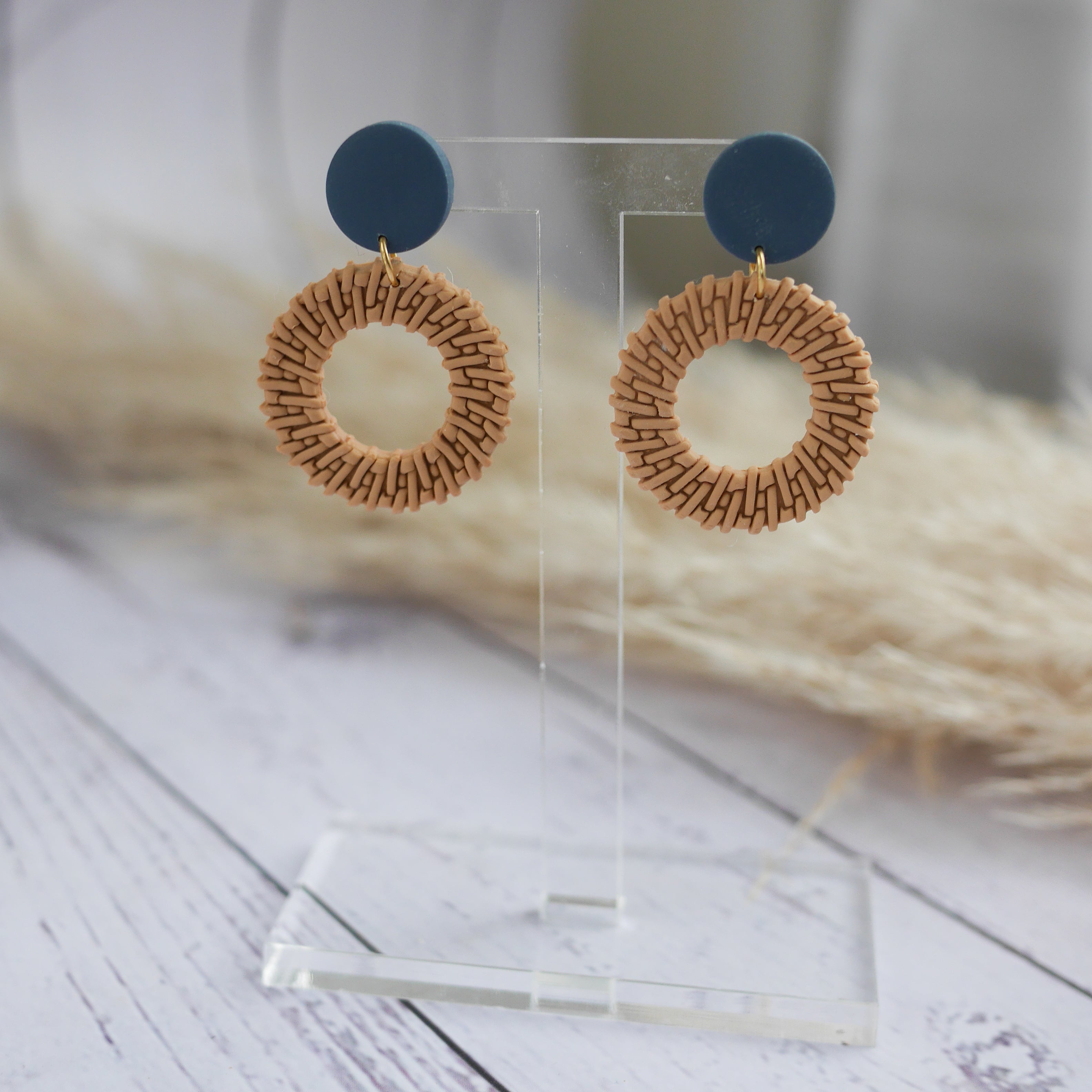 IBIZA - Boucles d'oreilles esprit rotin