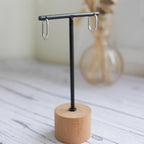 Créoles en acier inoxydable - ovales fines - Bar à boucles