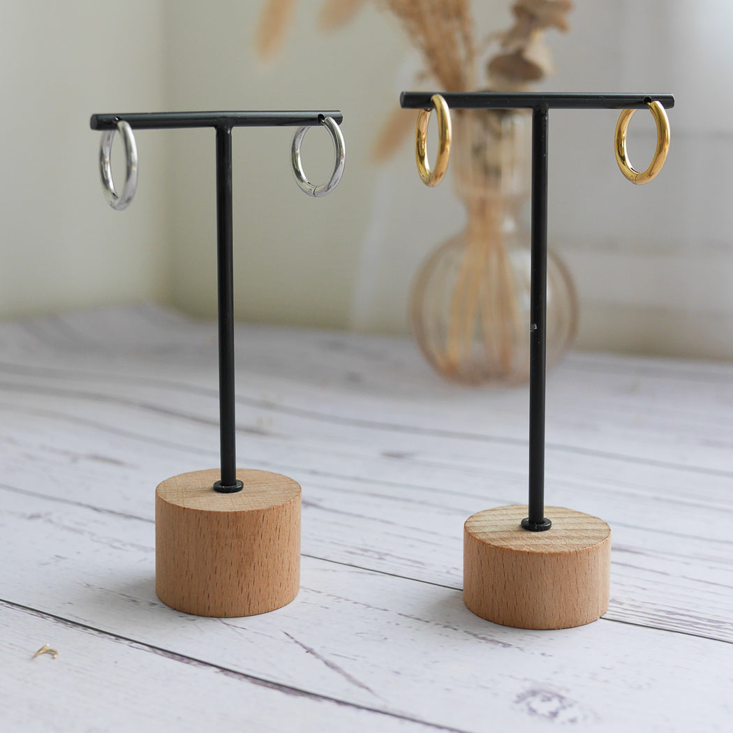 Créoles en acier inoxydable - rondes larges - Bar à boucles