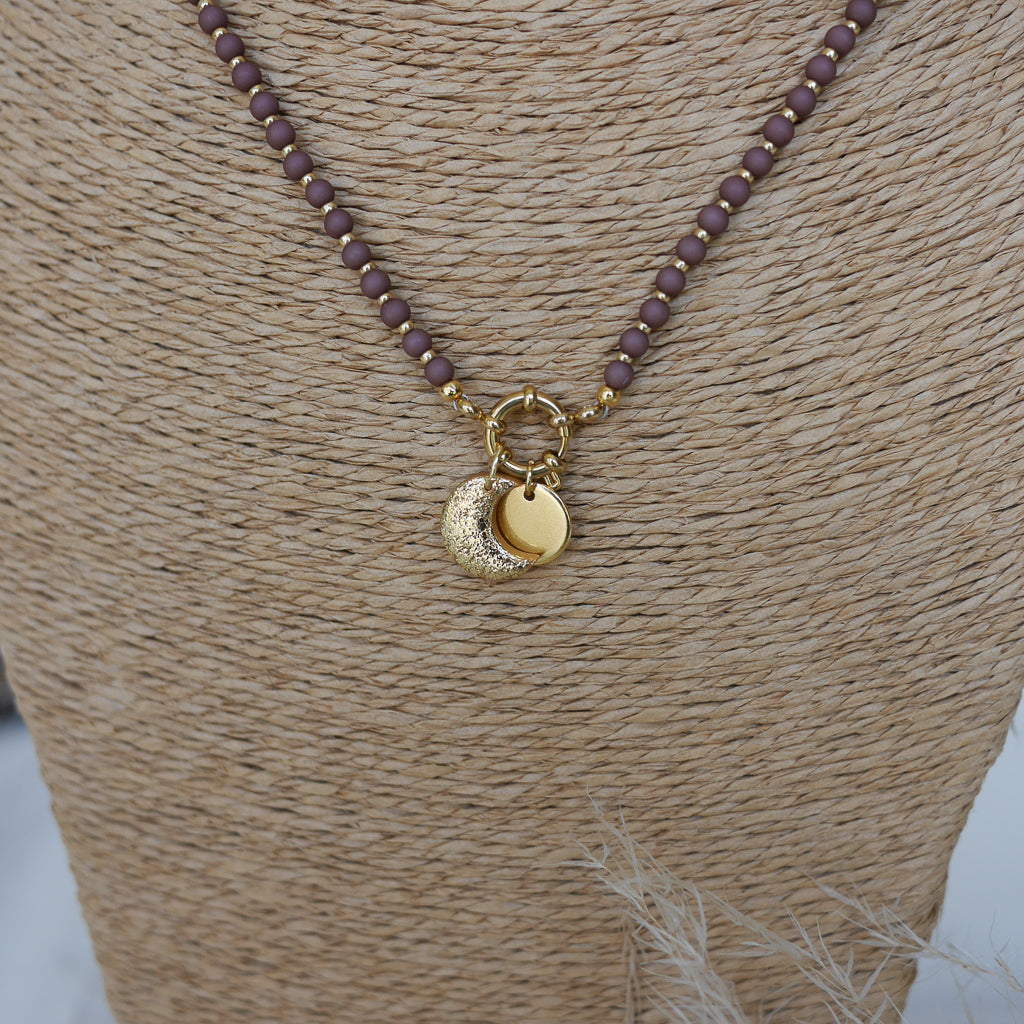 collier lisbonne en acier inoxydable avec breloque personnalisable 