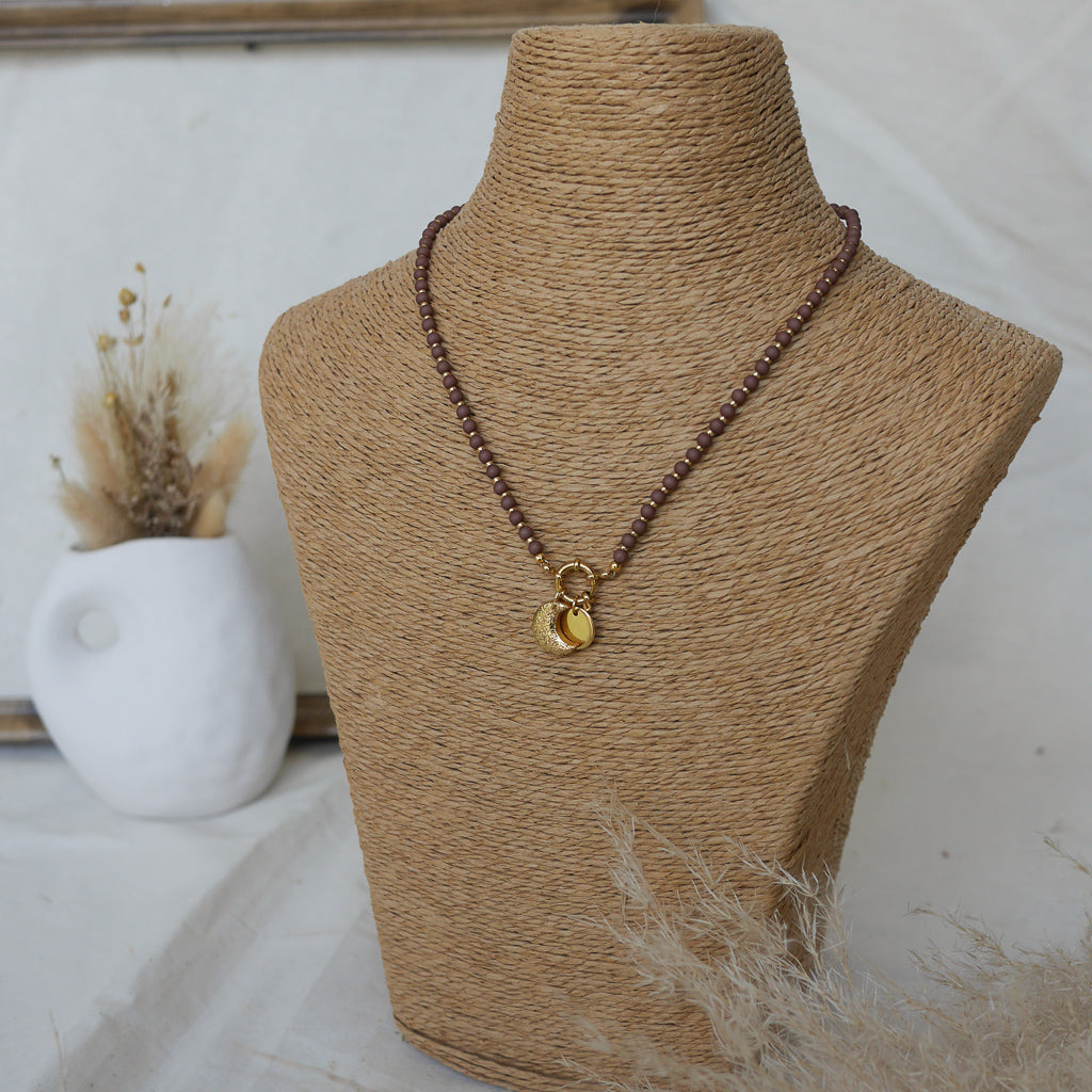 collier lisbonne en acier inoxydable avec breloque personnalisable 