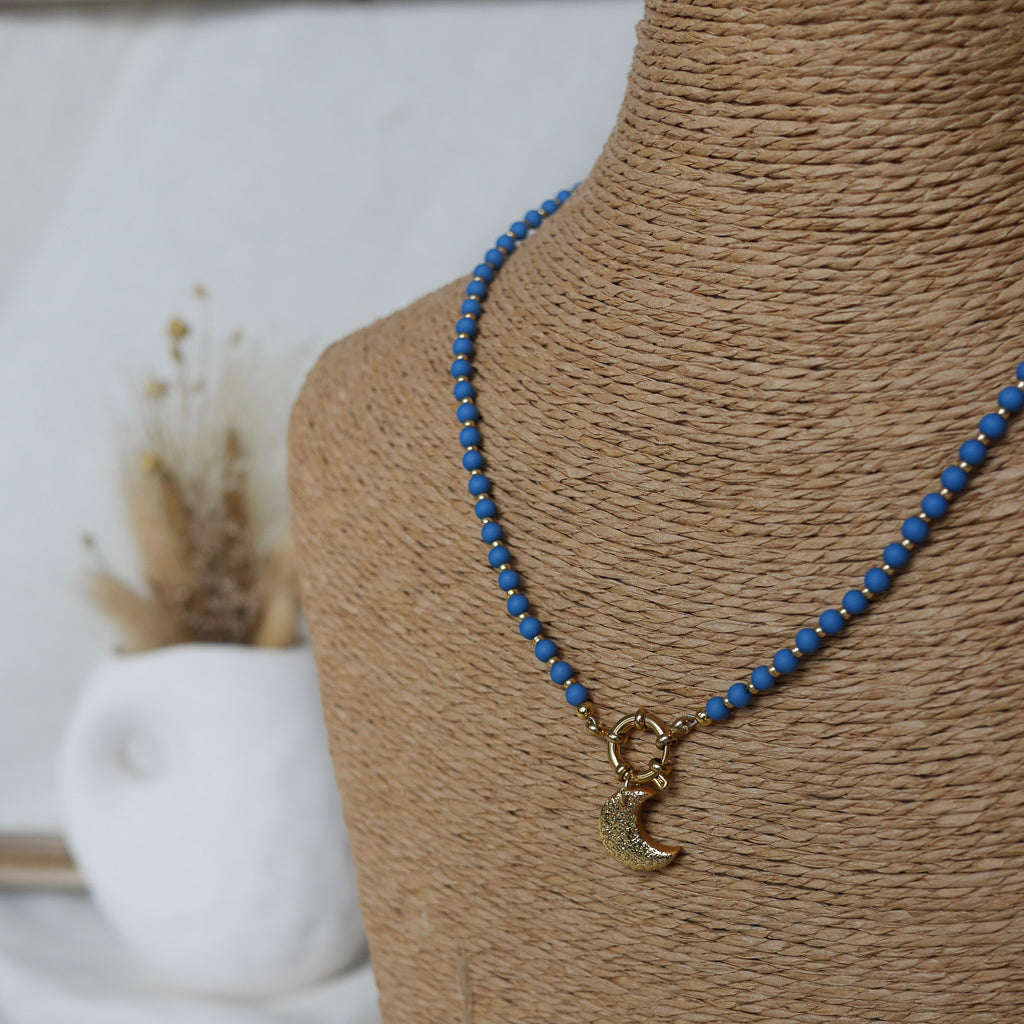 collier lisbonne en acier inoxydable avec breloque personnalisable 