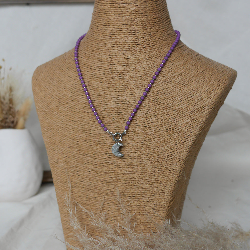 collier lisbonne en acier inoxydable avec breloque personnalisable 