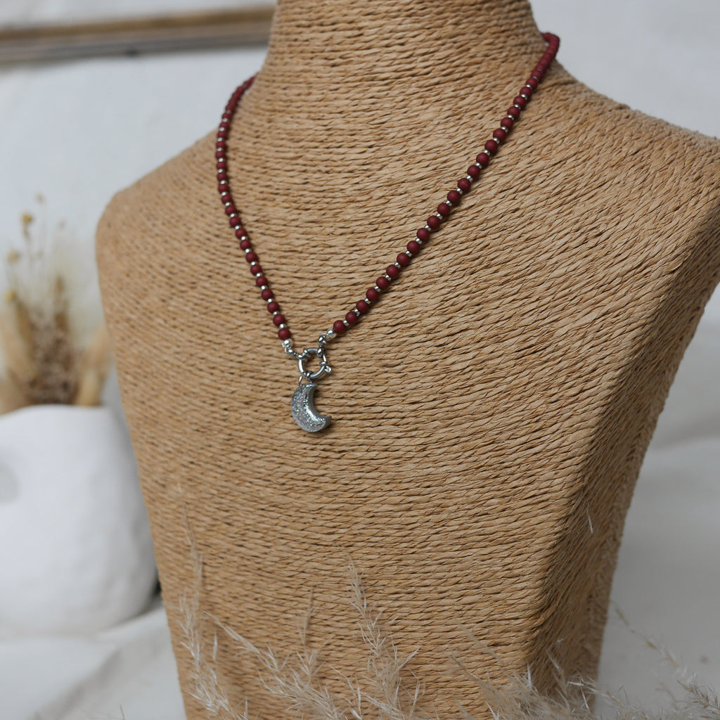 collier lisbonne en acier inoxydable avec breloque personnalisable 