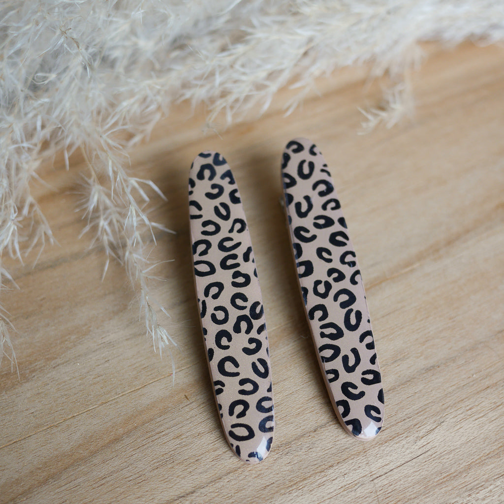 MALTA - Duo de barrettes imprimé Léopard