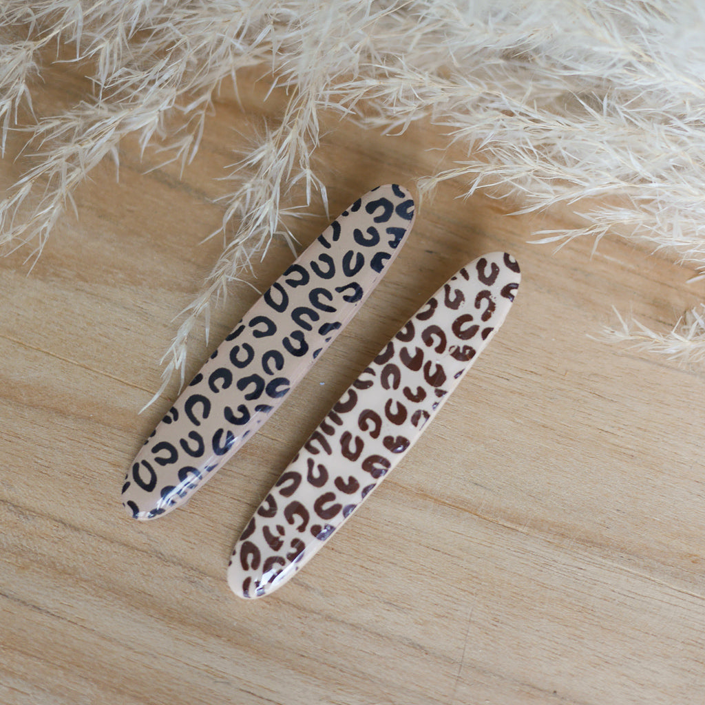 MALTA - Duo de barrettes imprimé Léopard