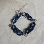 DENVERS - Bracelet maillons bleus écaille de tortue personnalisable