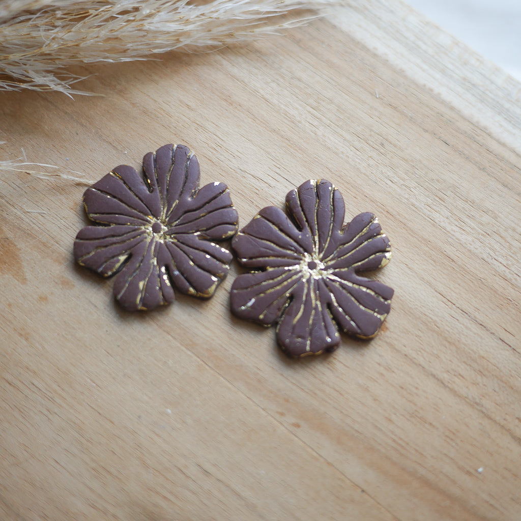 LILAS - Boucles d'oreilles fleurs à clips ou à clous