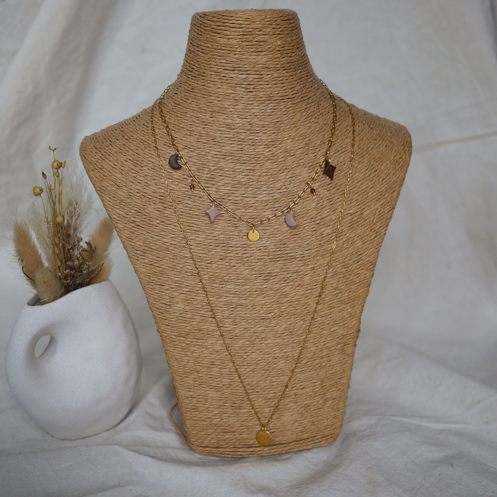 sautoir personnalisable, collier long femme, collier fin élégant, bijou personnalisé, sautoir acier inoxydable, collier initiales, bijou fait main