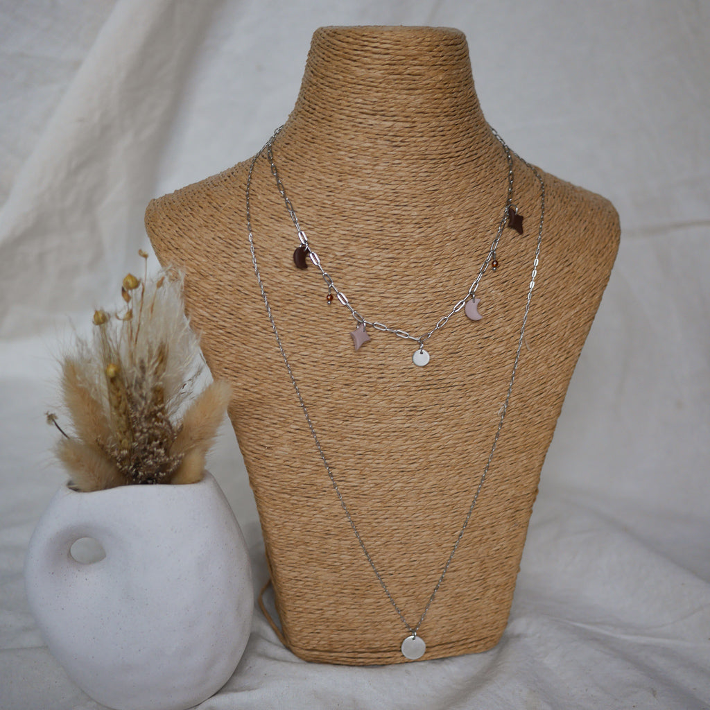 sautoir personnalisable, collier long femme, collier fin élégant, bijou personnalisé, sautoir acier inoxydable, collier initiales, bijou fait main