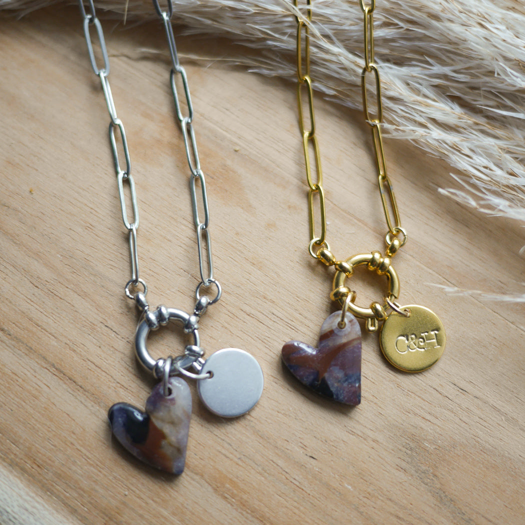 SIENA - Collier personnalisable avec breloque coeur