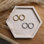 Créoles en acier inoxydable - rondes piquées - Bar à boucles