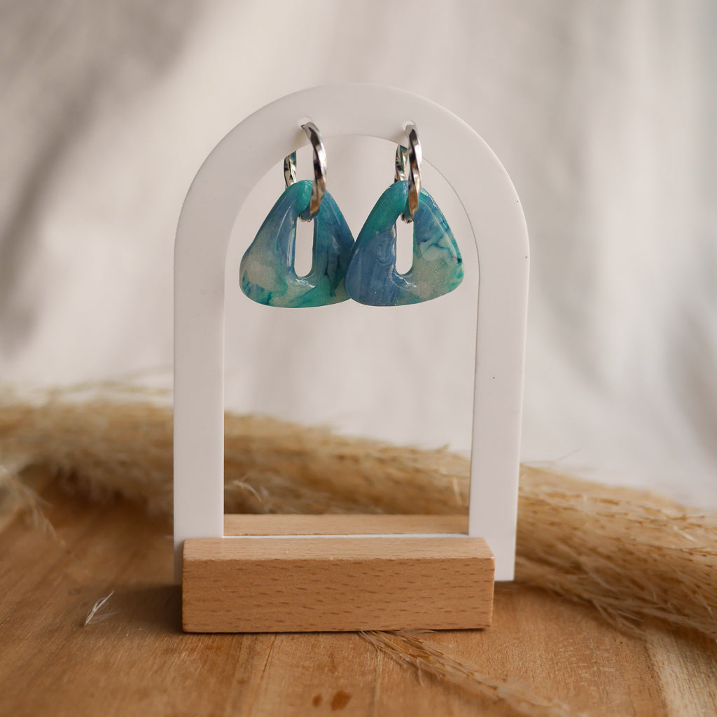 Créoles en acier inoxydable - rondes torsadées - Bar à boucles