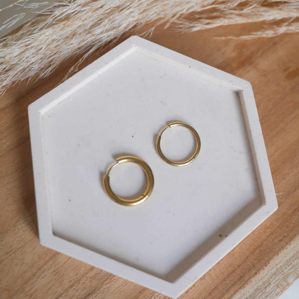 Créoles en acier inoxydable - rondes larges - Bar à boucles