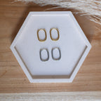 Créoles en acier inoxydable - ovales fines - Bar à boucles