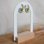 Créoles en acier inoxydable - Rondes martelées - Bar à boucles