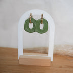 Créoles en acier inoxydable - Rondes martelées - Bar à boucles