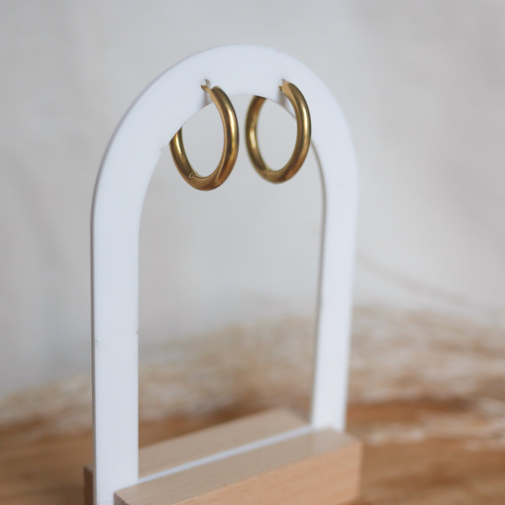 Créoles en acier inoxydable - rondes larges - Bar à boucles