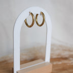 Créoles en acier inoxydable - rondes larges - Bar à boucles