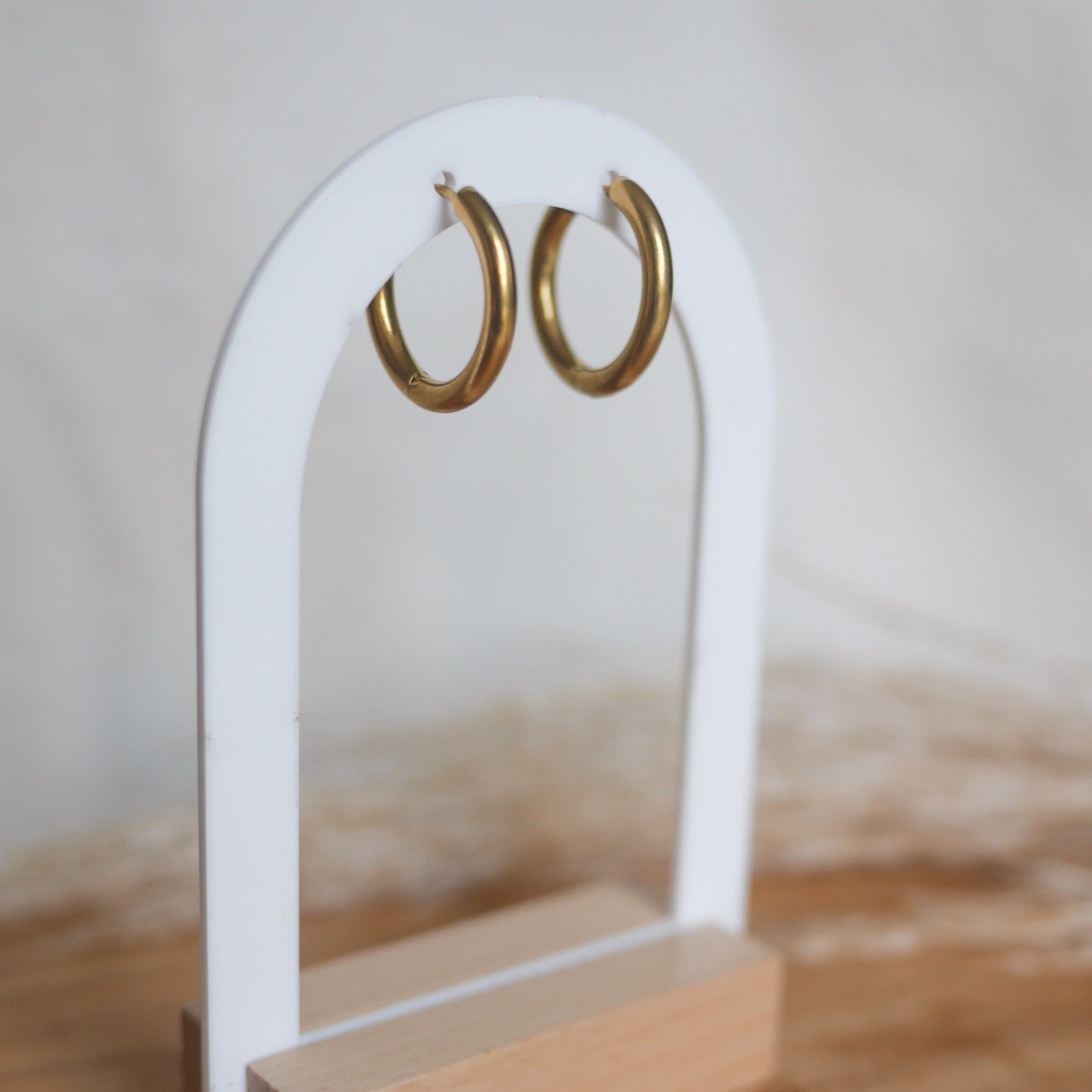 Créoles en acier inoxydable - rondes larges - Bar à boucles