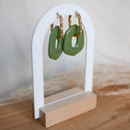 Créoles en acier inoxydable - Ovales martelées