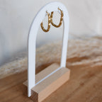 Créoles en acier inoxydable - Ovales martelées