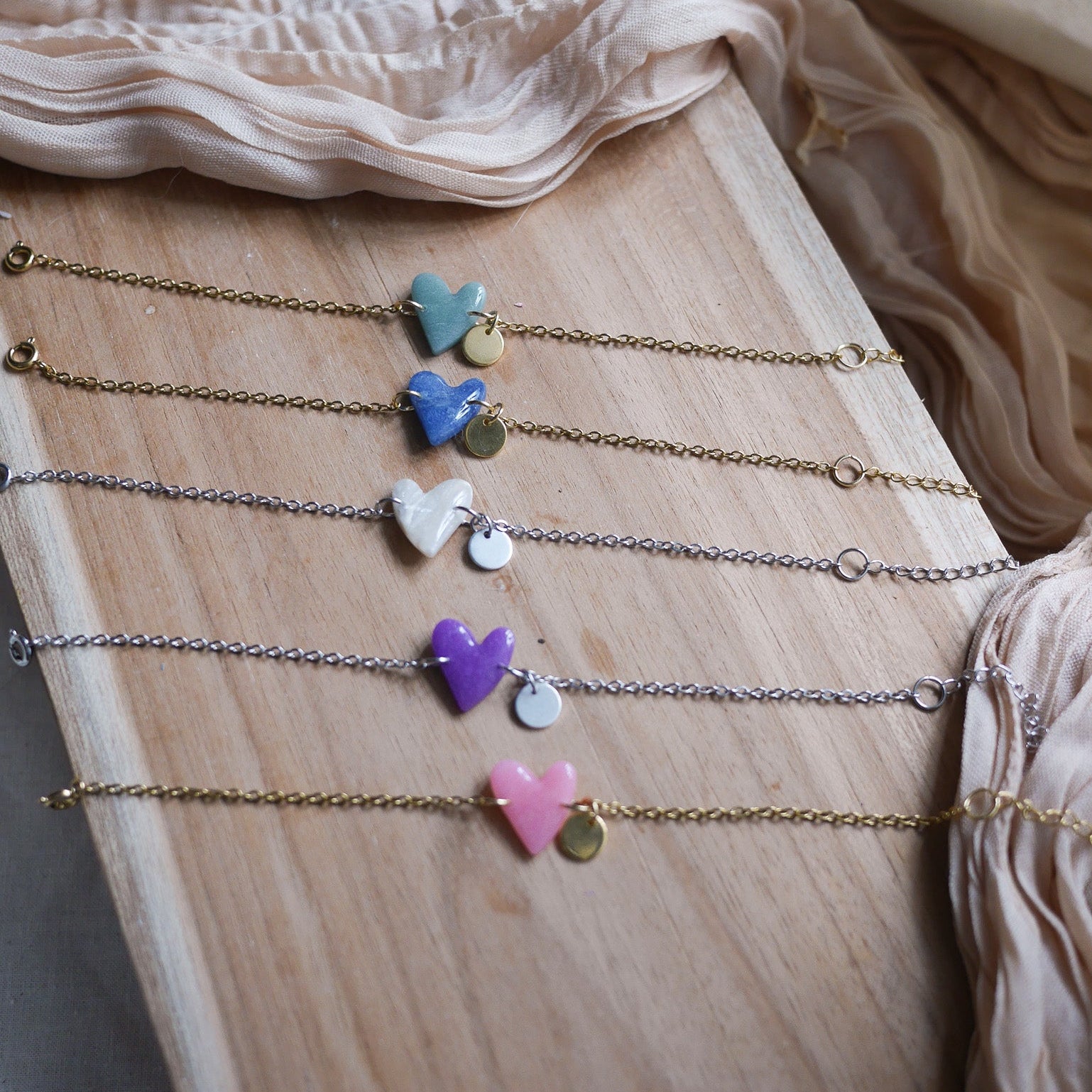 TI AMO - Bracelet coeur fin personnalisable