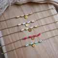 MONACO - Bracelet personnalisable en chaîne et perles colorées
