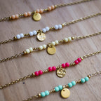 MONACO - Bracelet personnalisable en chaîne et perles colorées